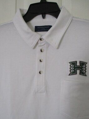 Boxercraft Mens S/S U. of Hawaii Rainbow Warriors Cotton/Poly Polo Shirt NWOT- L